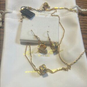 NWT Vintage Fifth Avenue Collection Earrings and Necklace Set 'Pot of Gold'